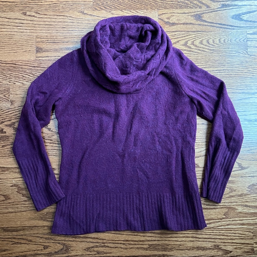 Banana Republic cashmere burgundy cowl neck sweater